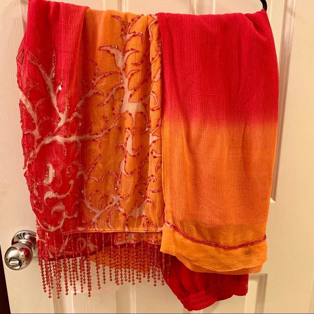 Samar Mehdi 3 piece embroidered kurta pants scarf - Picture 8 of 8